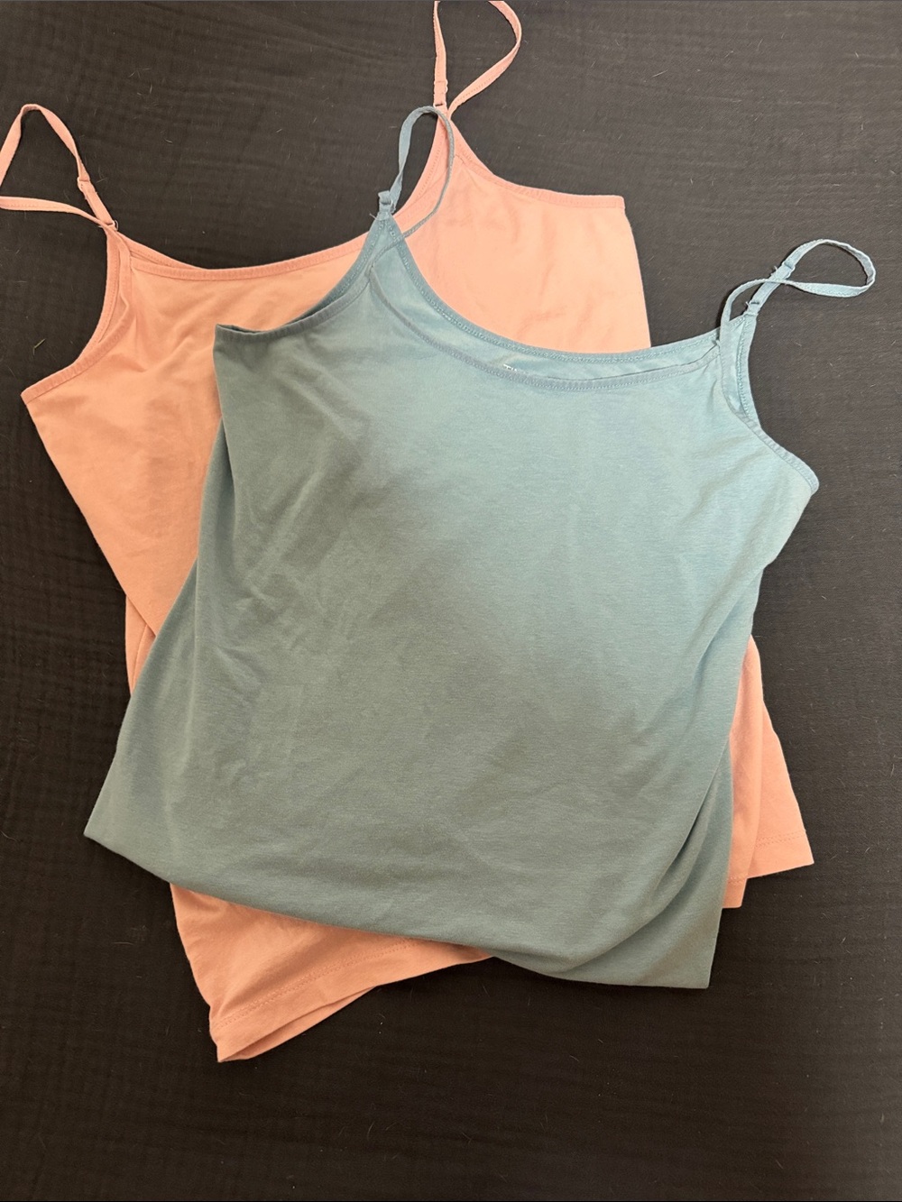 Time and Tru Spaghetti Strap Camisoles - Blue & Peach